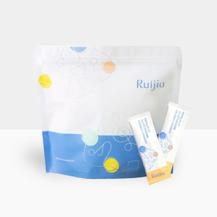 RUIJIA 蜂王胜肽新生胶原蛋白粉桶装 - 黄色 (30条)