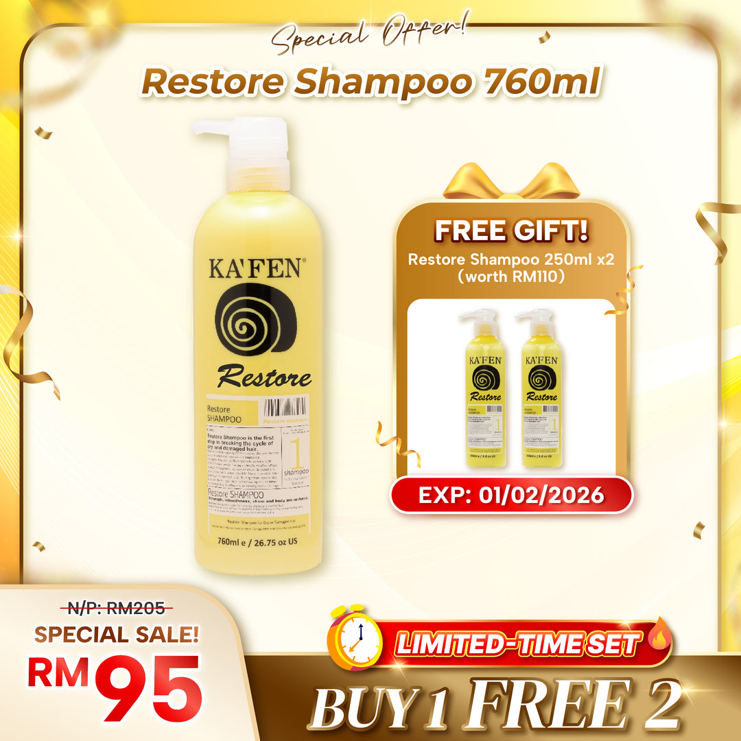 (PROMO) KAFEN Restore Series 760ml Silky-Smooth Hair Care Set