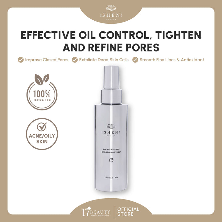 【PROMO】SHEN ZINCPCA+ Retinol Skin Renewing Toner 100ml 锌激光A醇化妆水 100ml