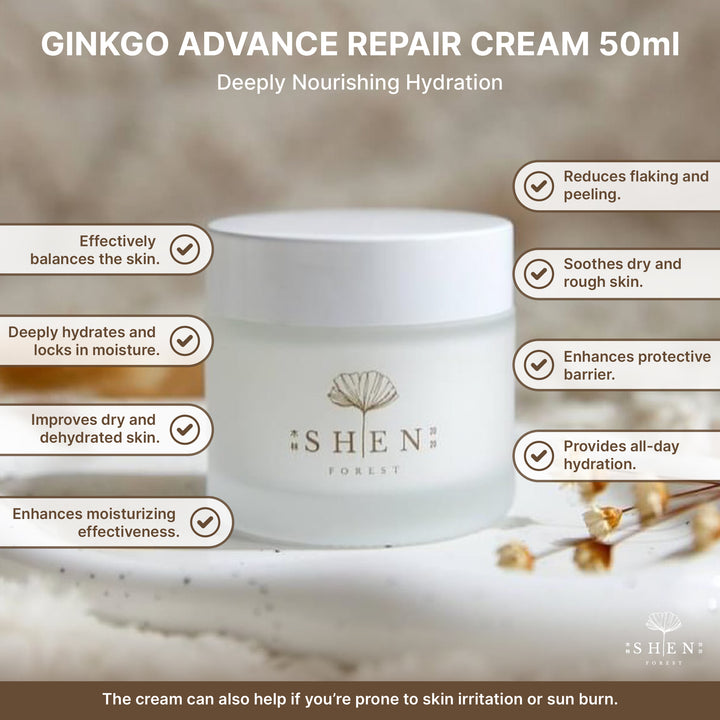 【PROMO】SHEN Ginkgo Series | Ginkgo Advance Repair Cream | 银杏全能高效赋活霜(爆水霜)50ml
