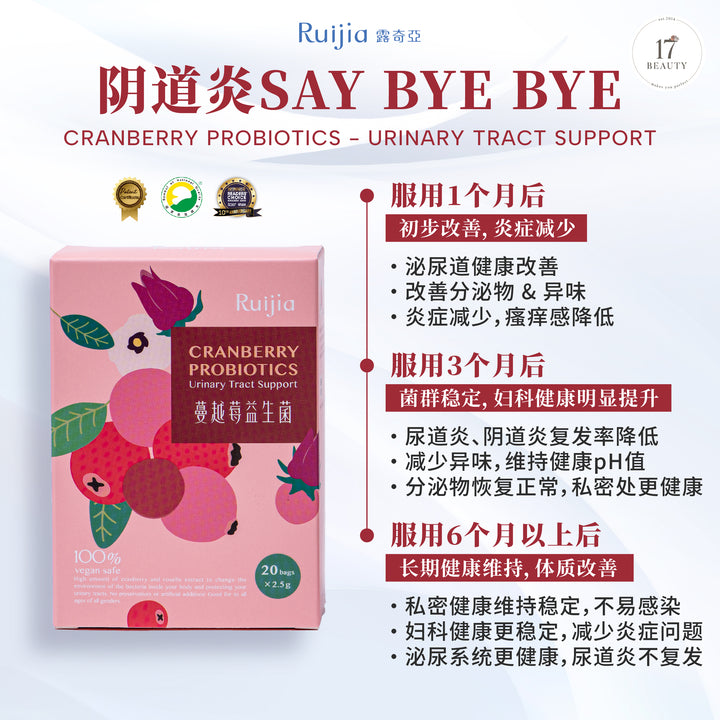 (双十一优惠) RUIJIA Cranberry Probiotics - Urinary Tract Support