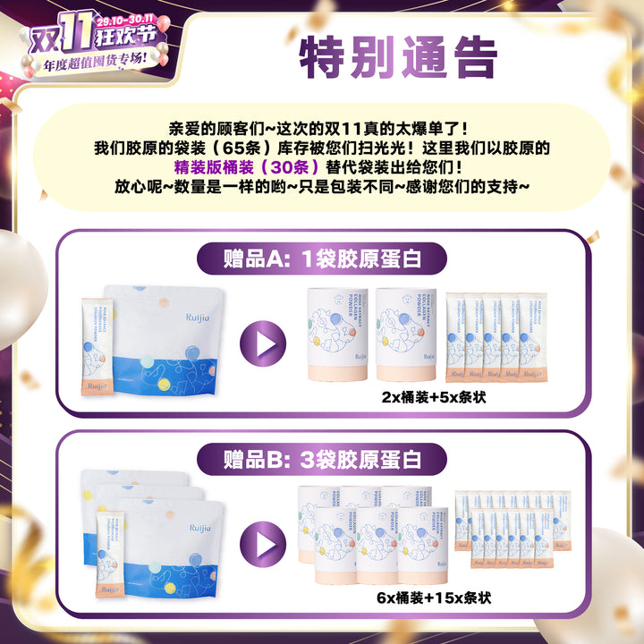 (双十一优惠) RUIJIA Whitening Collagen Peptide (Pink)