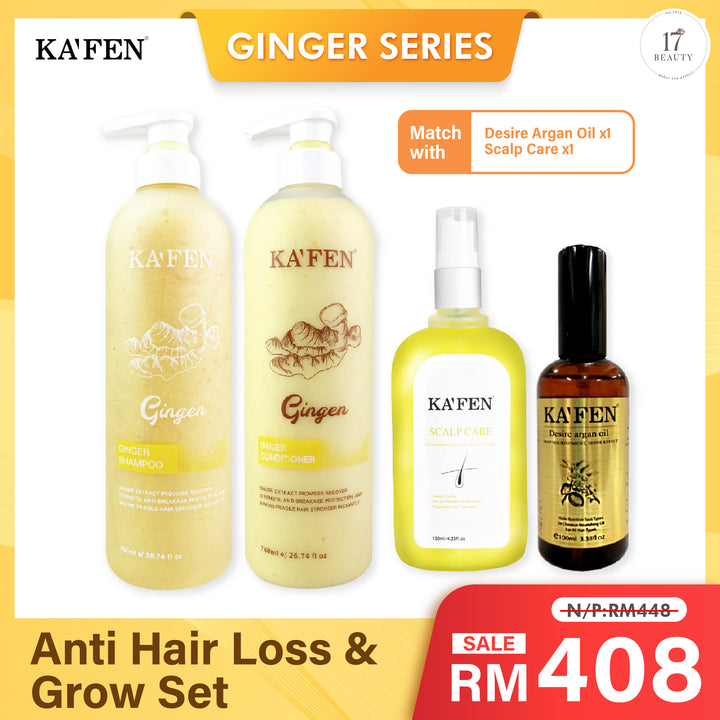 (PROMO) KAFEN Ginger Series 760ml Anti Hair Loss & Grow Set