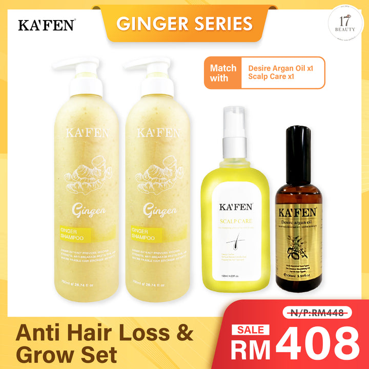 (PROMO) KAFEN Ginger Series 760ml Anti Hair Loss & Grow Set