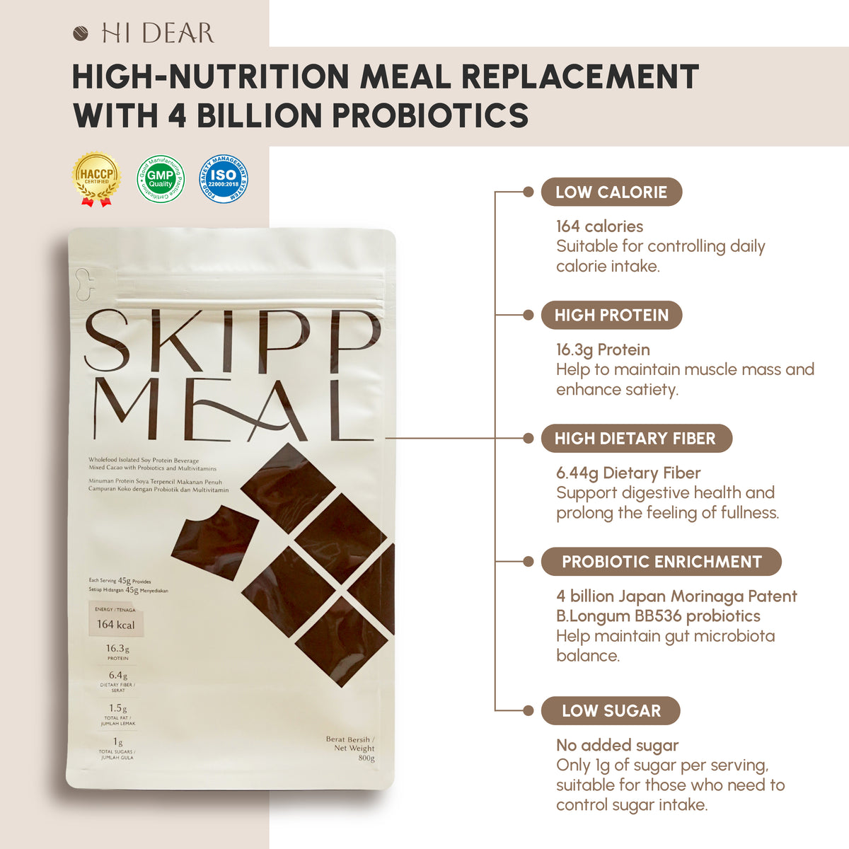 HI DEAR SKIPPMEAL Value Pack (Resealable Pouch) 800g – 17beautyhouse