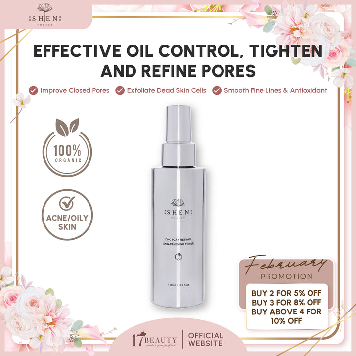 【PROMO】SHEN ZINCPCA+ Retinol Skin Renewing Toner 100ml 锌激光A醇化妆水 100ml