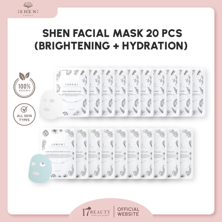 SHEN Facial Mask (10pcs Brightening + 10pcs Hydration) 10片美白面膜 + 10片保湿面膜