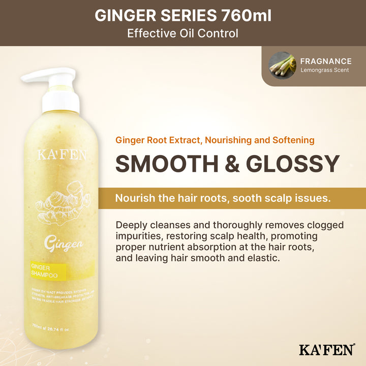 (PROMO) KAFEN Ginger Series 760ml Anti Hair Loss & Grow Set