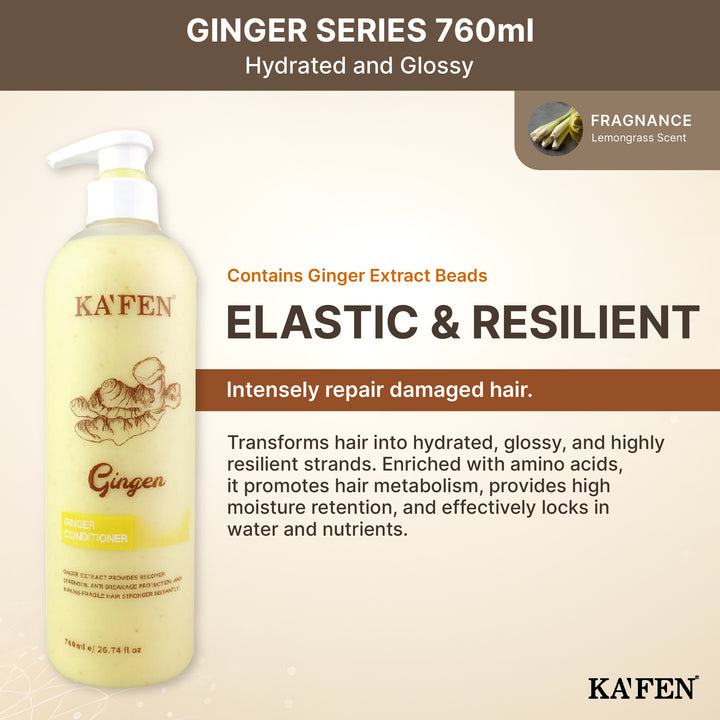 (PROMO) KAFEN Ginger Series 760ml Anti Hair Loss & Grow Set