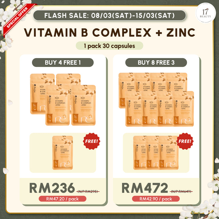 【PROMO】RUIJIA Vitamin B Complex+ Zinc 天然酵母B群+锌 (30日份)