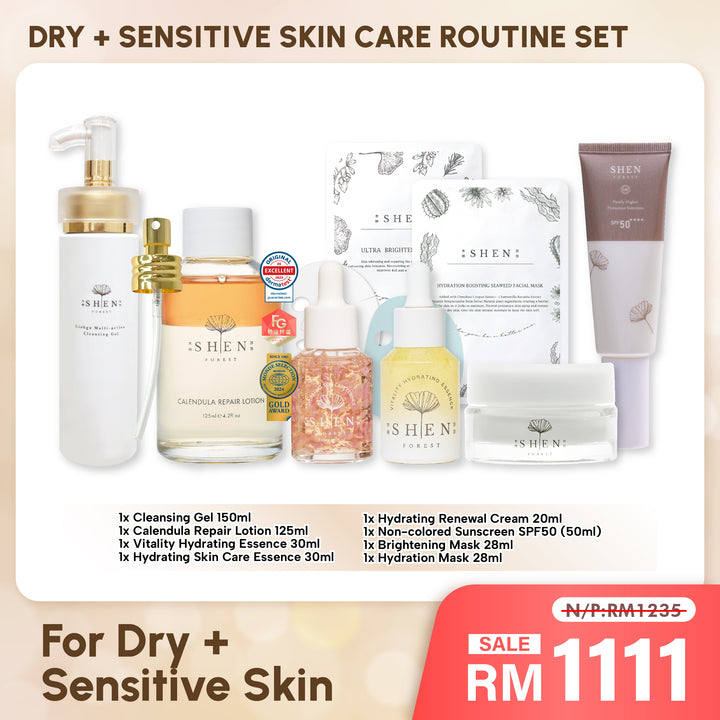 【PROMO】SHEN Dry + Sensitive Skin Care Routine (6 pcs) Set