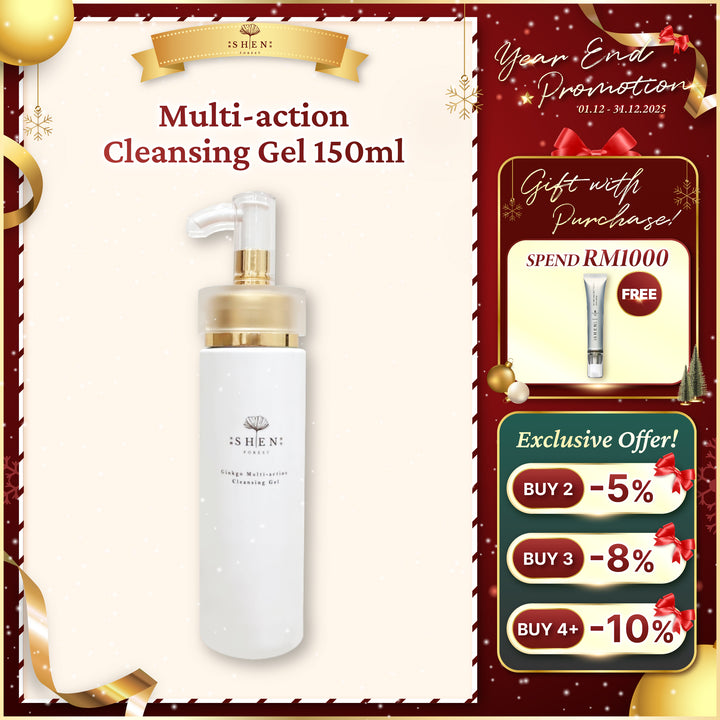 【PROMO】SHEN Ginkgo Multi-action Cleansing Gel 150ml 银杏双效洁颜凝露 150ml