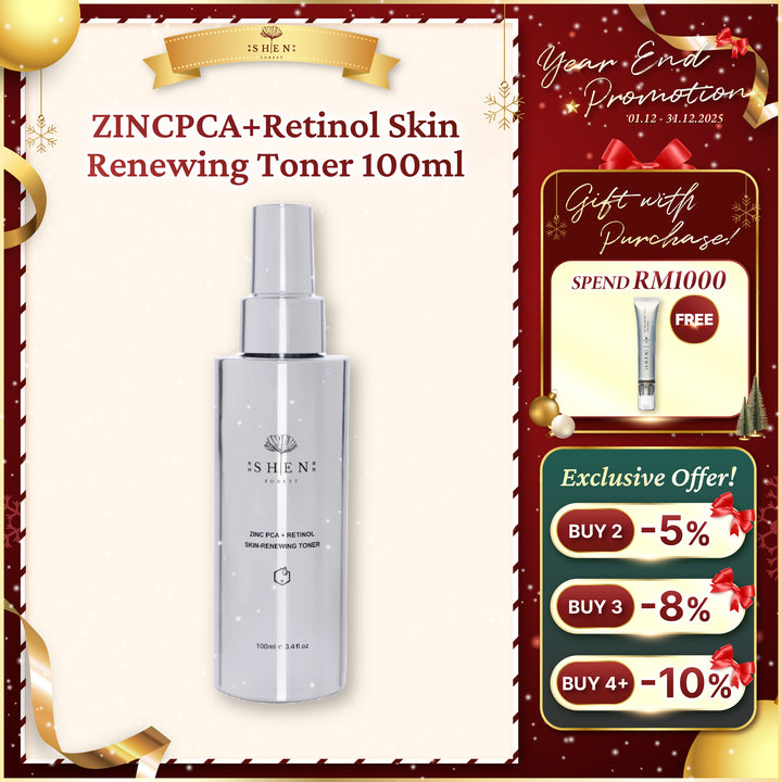 【PROMO】SHEN ZINCPCA+ Retinol Skin Renewing Toner 100ml 锌激光A醇化妆水 100ml