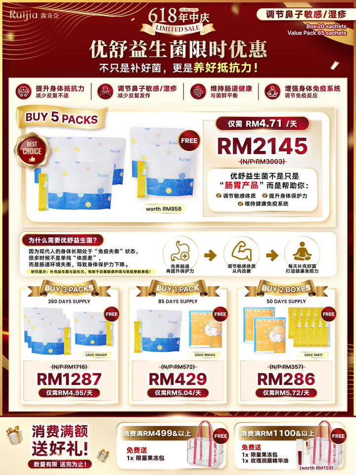 【LIMITED PROMO】RUIJIA Probiotics for Allergies - Yellow
