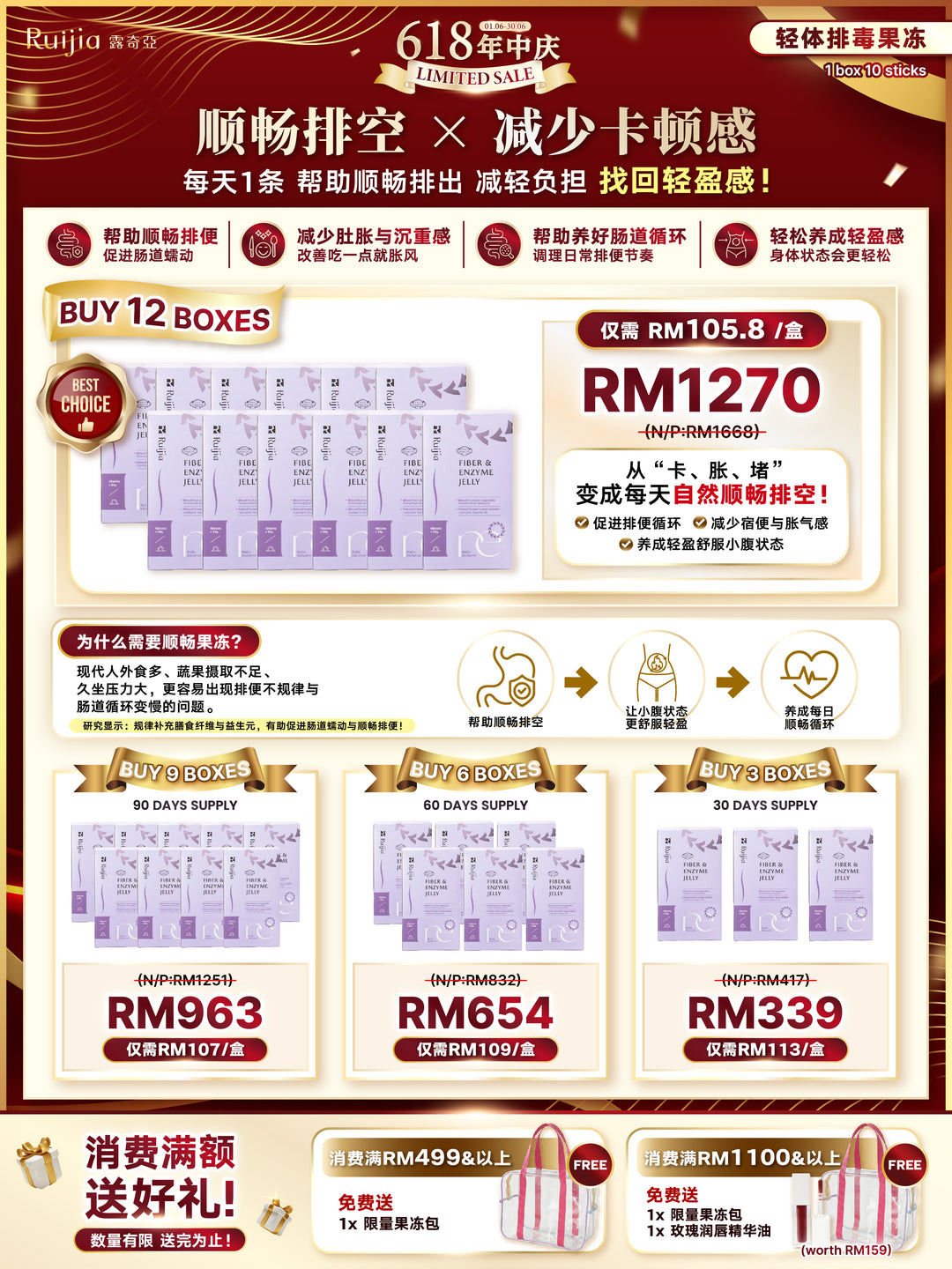 【LIMITED PROMO】RUIJIA Fiber & Enzyme Jelly 顺畅果冻