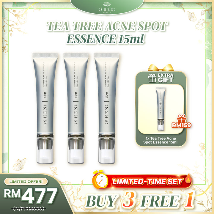 【PROMO】SHEN Tea Tree Acne Spot Essence 15ml B3F1 茶树净豆精华 15ml 买3送1