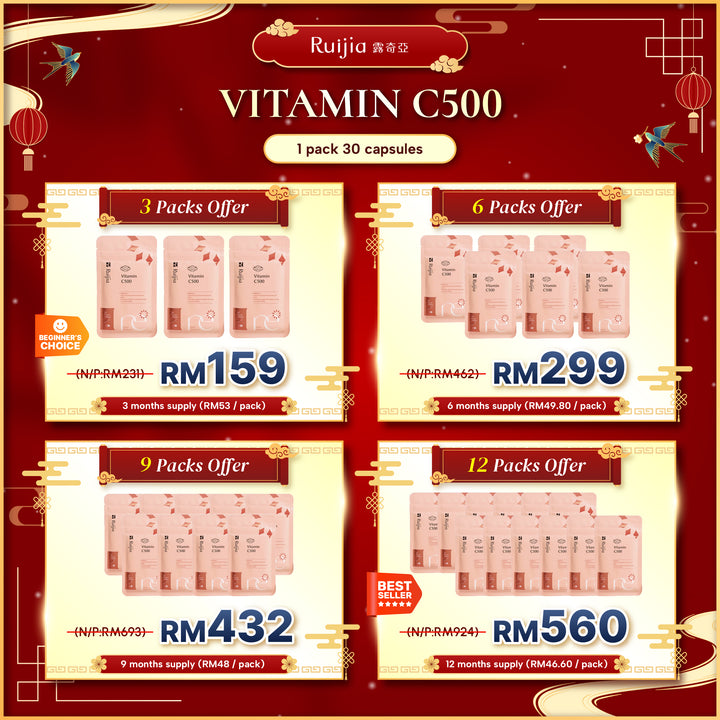 【PROMO】RUIJIA Vitamin C500 维他命C500（30日份）