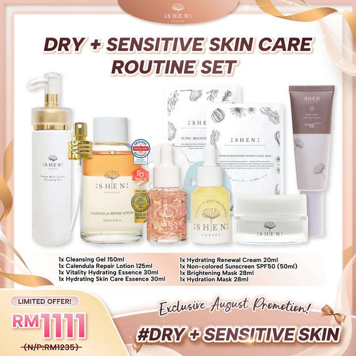 【PROMO】SHEN Dry + Sensitive Skin Care Routine (6 pcs) Set