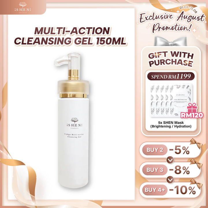 【PROMO】SHEN Ginkgo Multi-action Cleansing Gel 150ml 银杏双效洁颜凝露 150ml