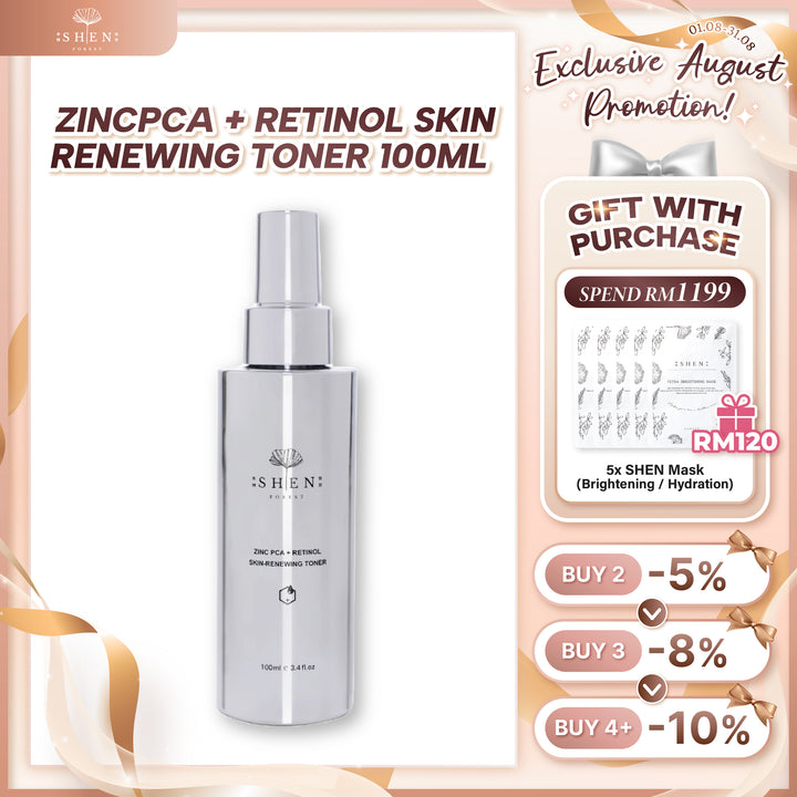【PROMO】SHEN ZINCPCA+ Retinol Skin Renewing Toner 100ml 锌激光A醇化妆水 100ml