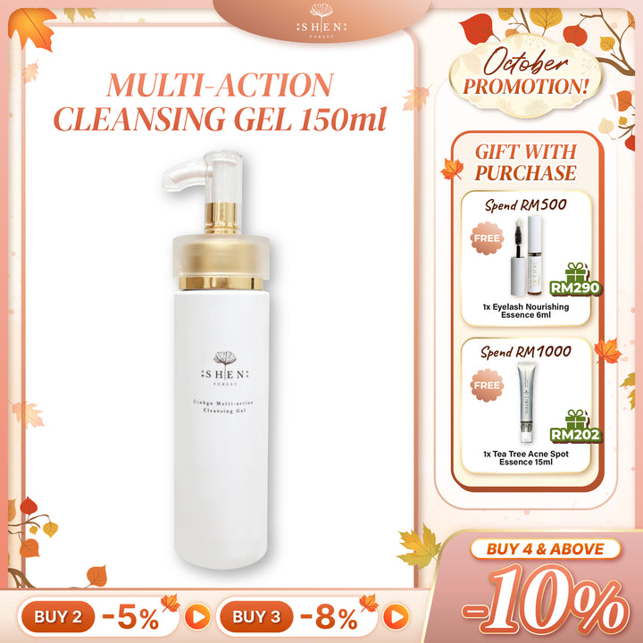 【PROMO】SHEN Ginkgo Multi-action Cleansing Gel 150ml 银杏双效洁颜凝露 150ml