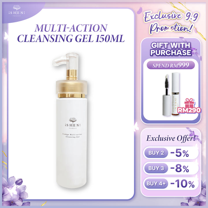 【PROMO】SHEN Ginkgo Multi-action Cleansing Gel 150ml 银杏双效洁颜凝露 150ml