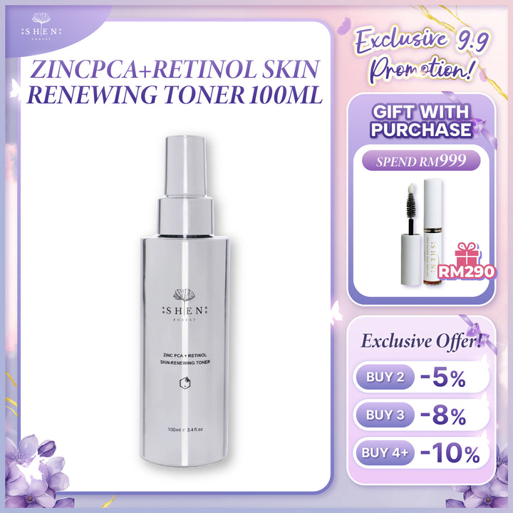 【PROMO】SHEN ZINCPCA+ Retinol Skin Renewing Toner 100ml 锌激光A醇化妆水 100ml