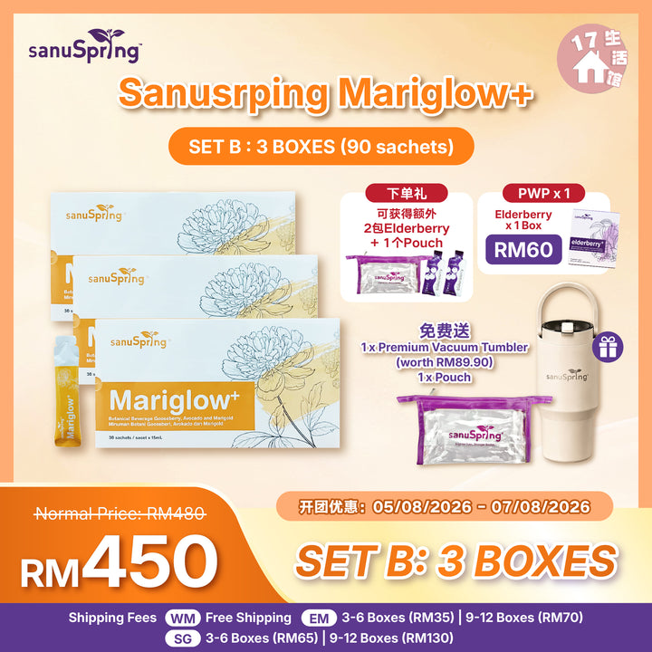 【无面交】SanuSpring Mariglow+ 植萃护眼饮品 (Limited Promo)